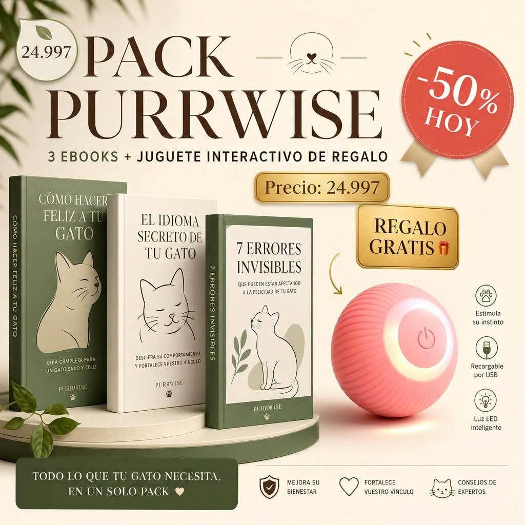 Pack PURRWISE 3 ebooks + guante quitapelos de regalo
